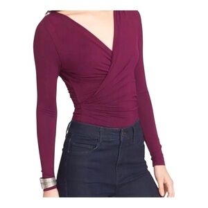 Free People Be Your Baby Cranberry Wrap Top XS